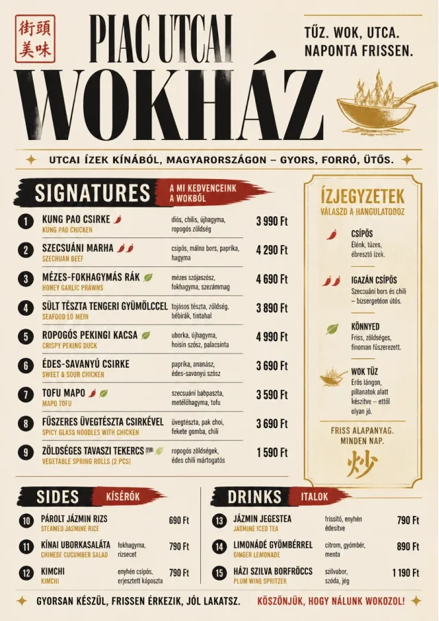 Street Stall Flyer chinese-menu menu template preview