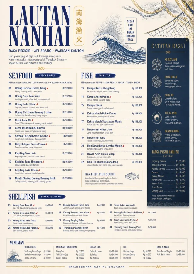 Coastal Regional chinese-menu menu template preview
