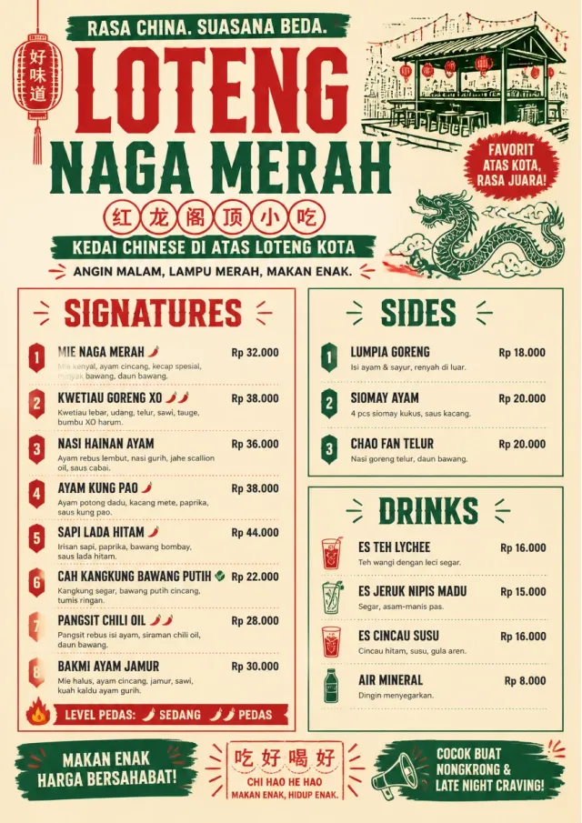 Street Stall Flyer chinese-menu menu template preview