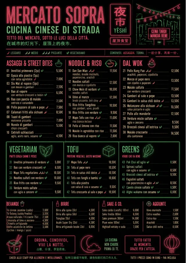 Night Market Neon chinese-menu menu template preview