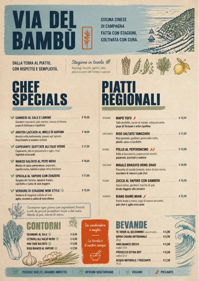 Farm Table Rustic chinese-menu menu template preview