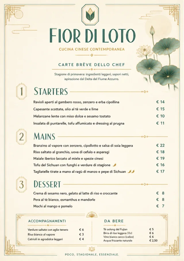 Chef Carte Brève chinese-menu menu template preview