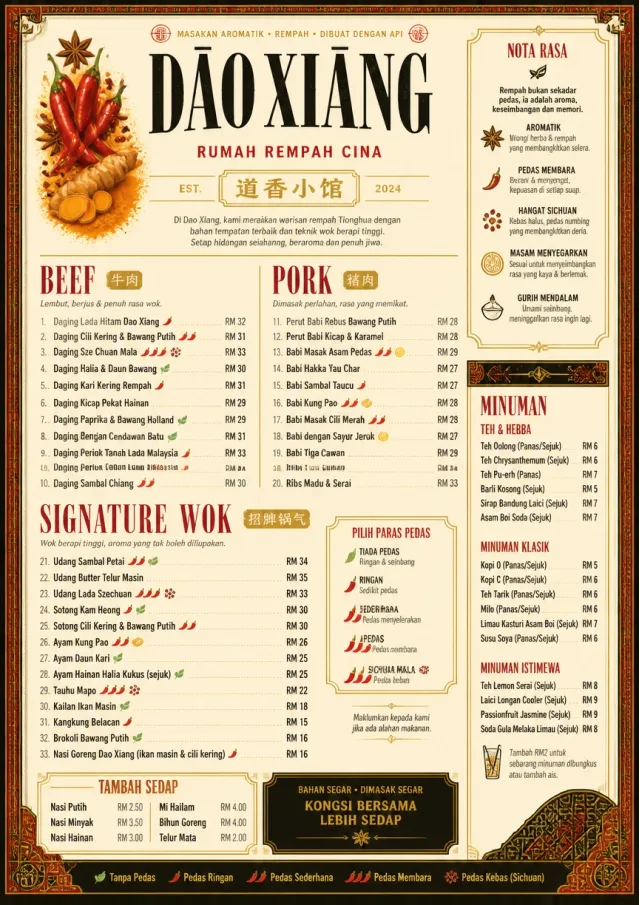 Spice Market Bold chinese-menu menu template preview