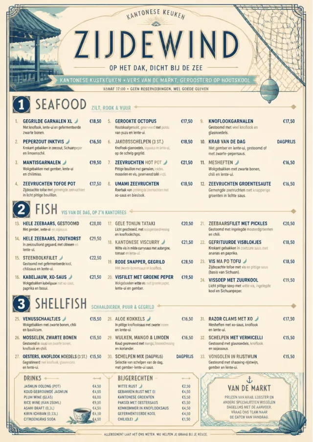 Coastal Regional chinese-menu menu template preview