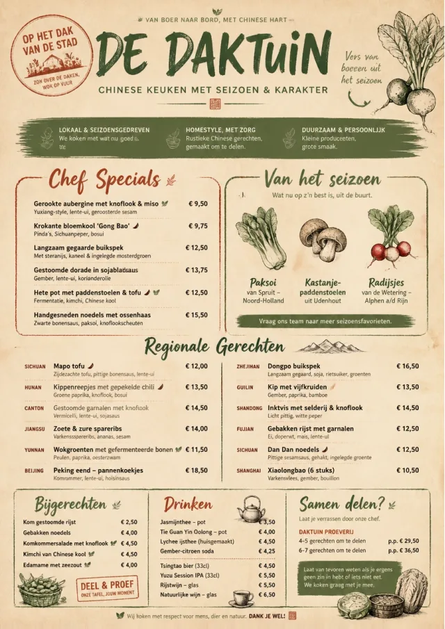 Farm Table Rustic chinese-menu menu template preview