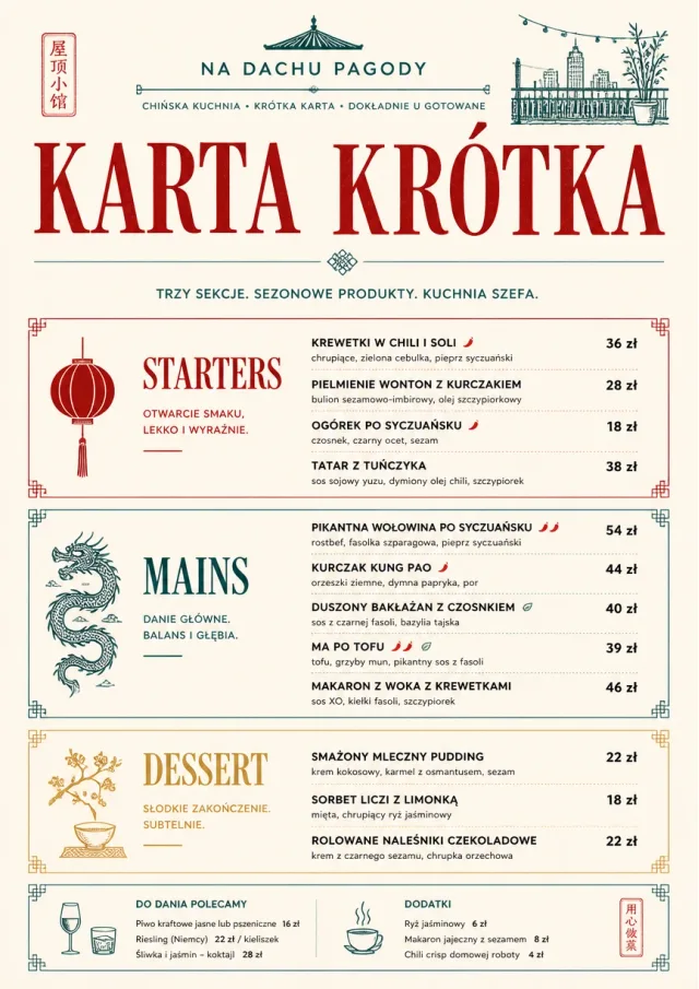 Chef Carte Brève chinese-menu menu template preview