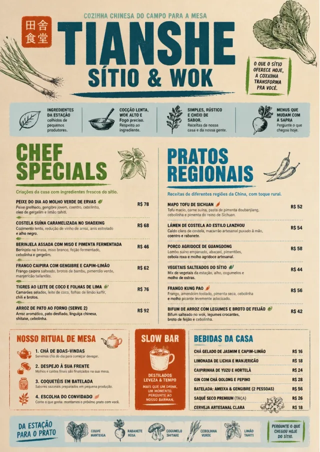 Farm Table Rustic chinese-menu menu template preview