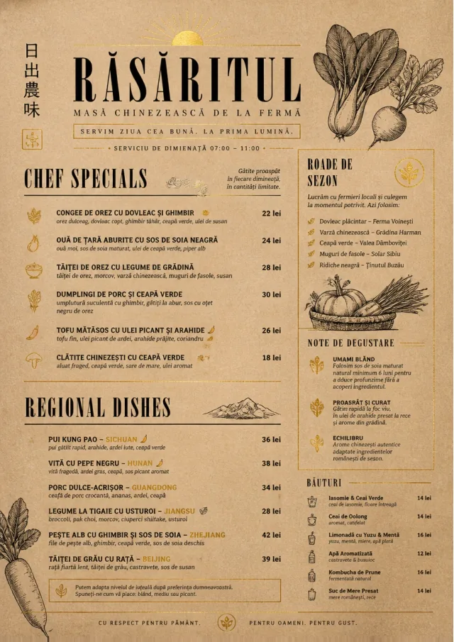 Farm Table Rustic chinese-menu menu template preview