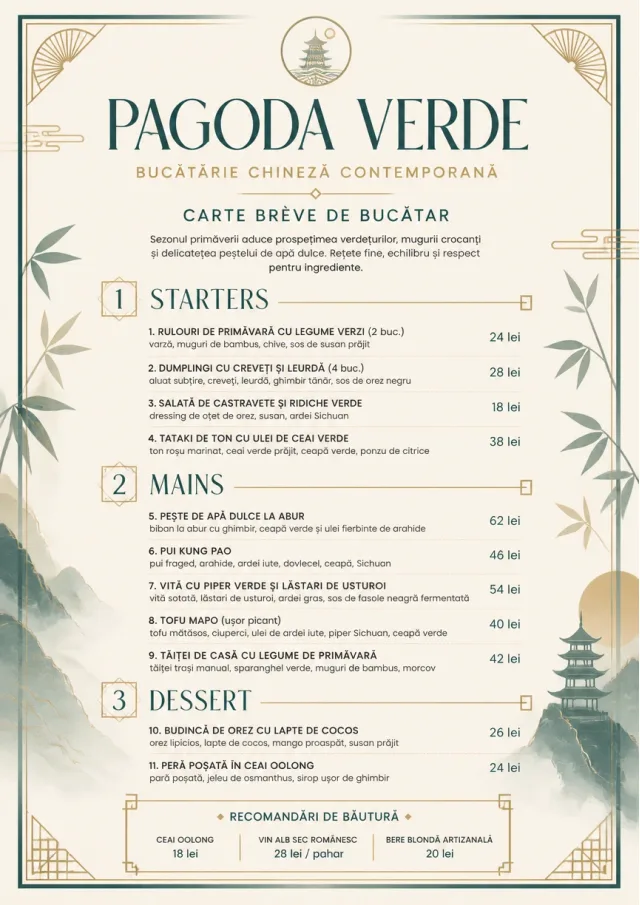 Chef Carte Brève chinese-menu menu template preview
