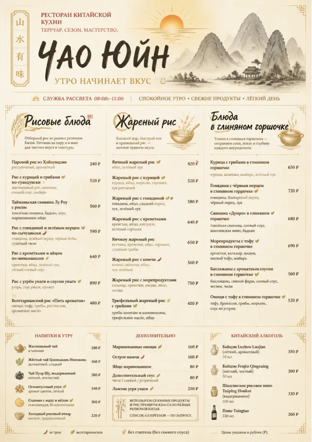 Fine Regional chinese-menu menu template preview
