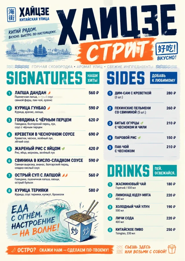 Street Stall Flyer chinese-menu menu template preview