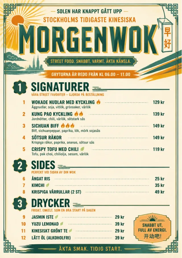 Street Stall Flyer chinese-menu menu template preview