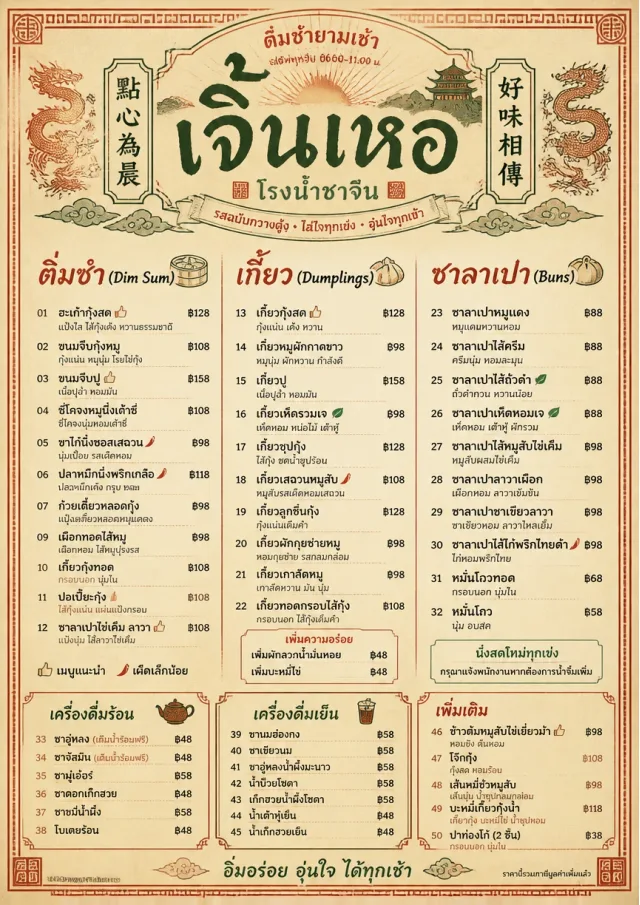 Heritage Tradition chinese-menu menu template preview