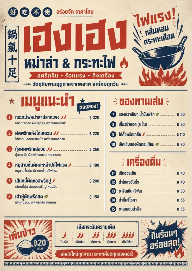 Street Stall Flyer chinese-menu menu template preview