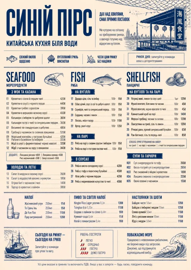Coastal Regional chinese-menu menu template preview