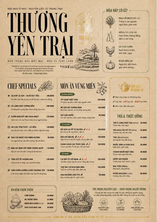 Farm Table Rustic chinese-menu menu template preview