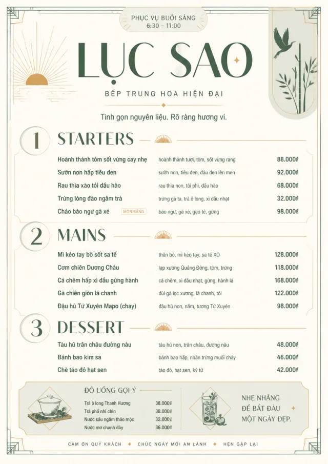 Chef Carte Brève chinese-menu menu template preview