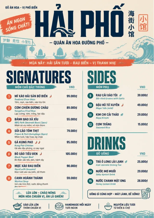 Street Stall Flyer chinese-menu menu template preview