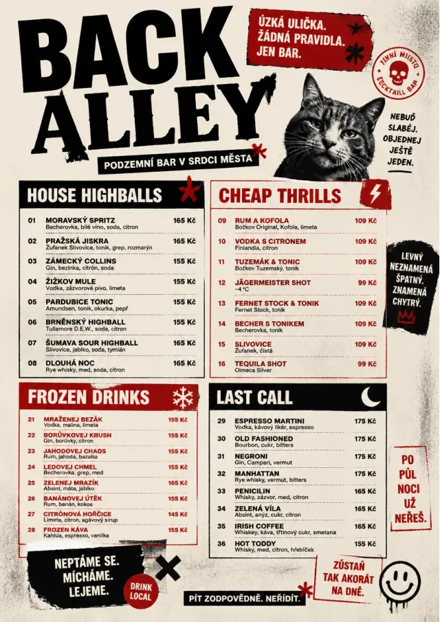 Urban Dive Bar cocktail-menu menu template preview
