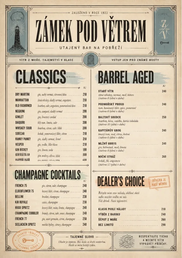 Prohibition Era cocktail-menu menu template preview