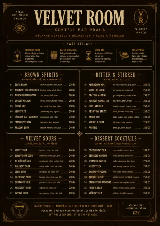 Speakeasy Leather cocktail-menu menu template preview