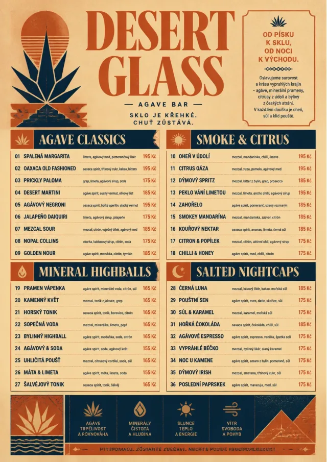 Desert Agave cocktail-menu menu template preview