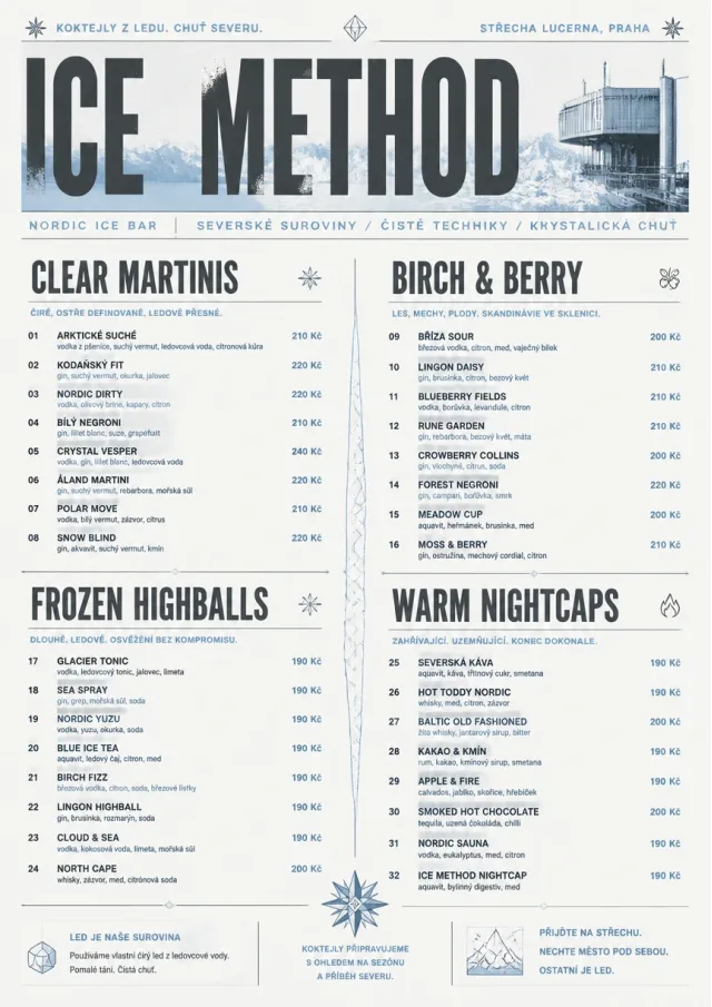 Nordic Ice Bar cocktail-menu menu template preview