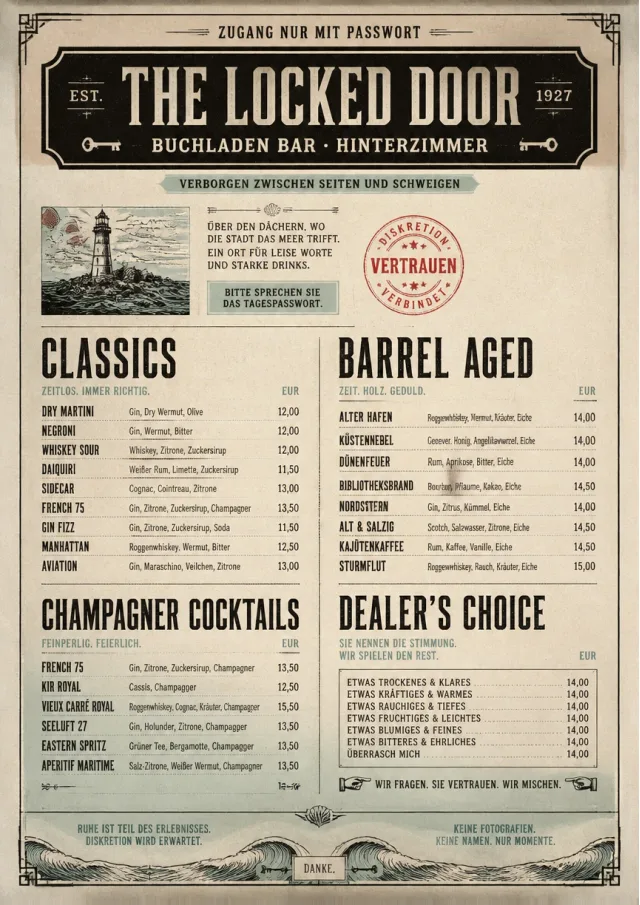 Prohibition Era cocktail-menu menu template preview
