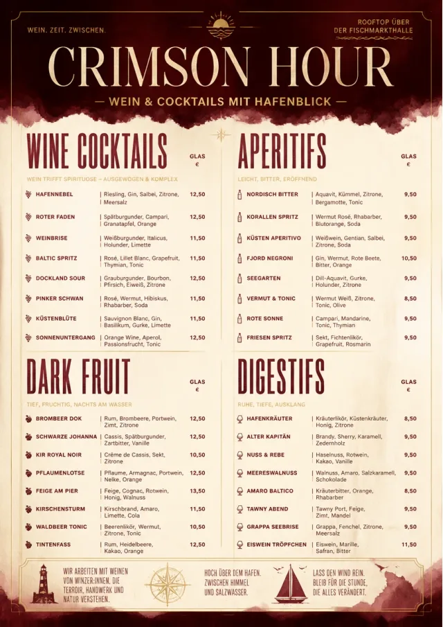 Burgundy Wine cocktail-menu menu template preview