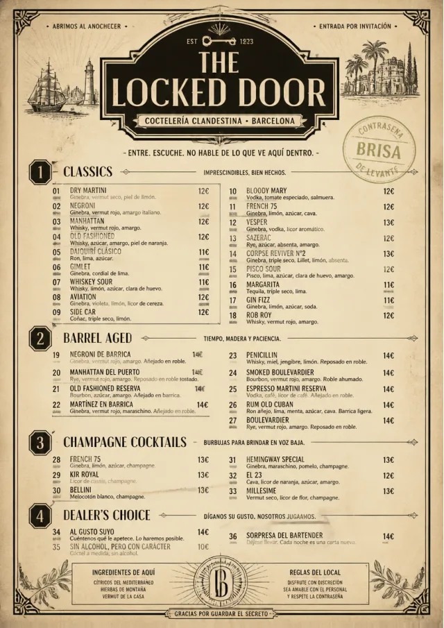 Prohibition Era cocktail-menu menu template preview