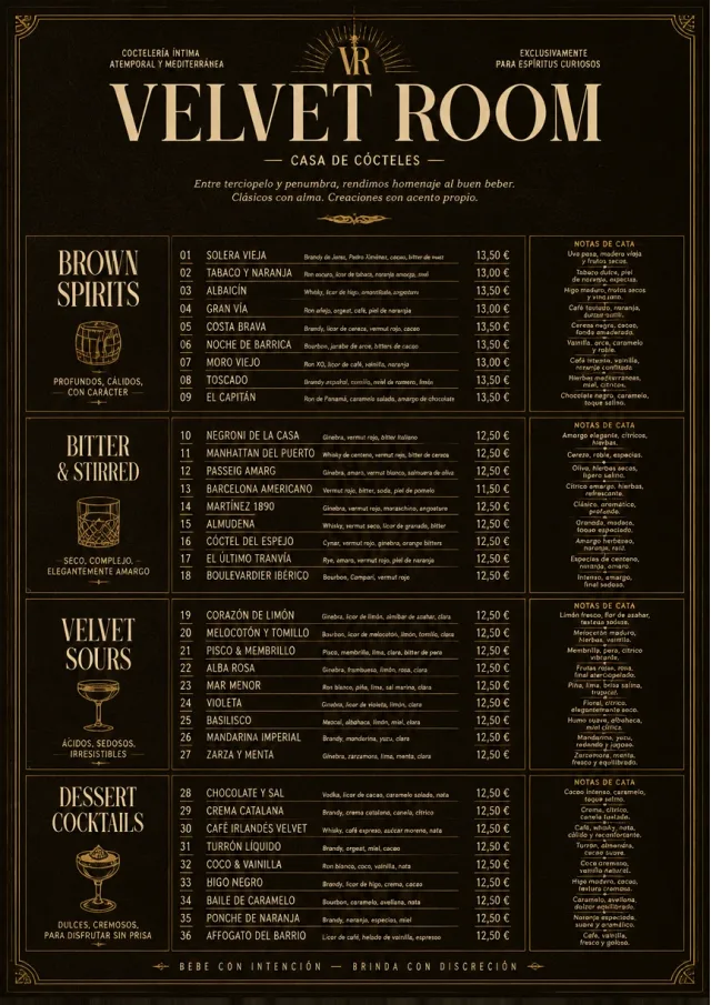Speakeasy Leather cocktail-menu menu template preview