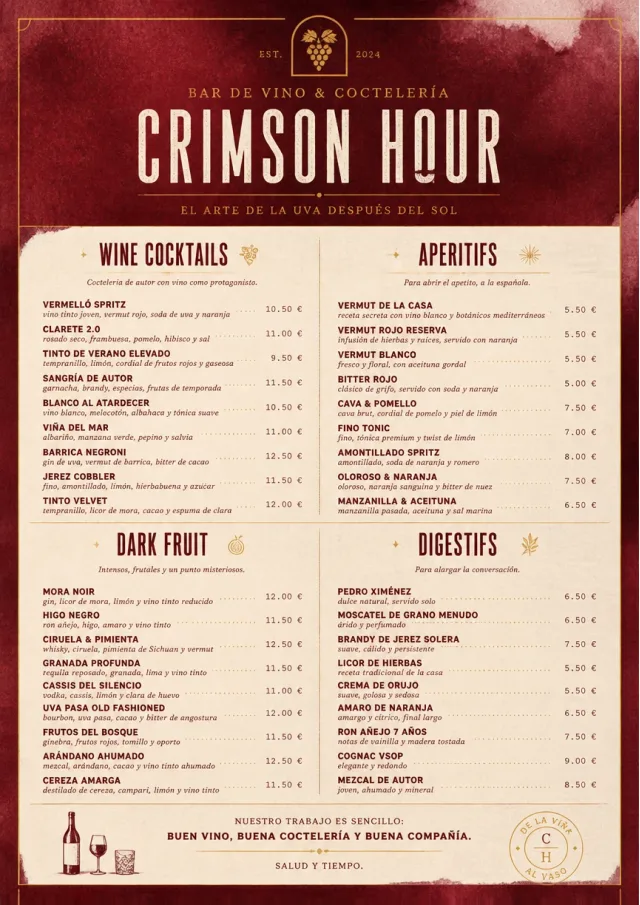 Burgundy Wine cocktail-menu menu template preview