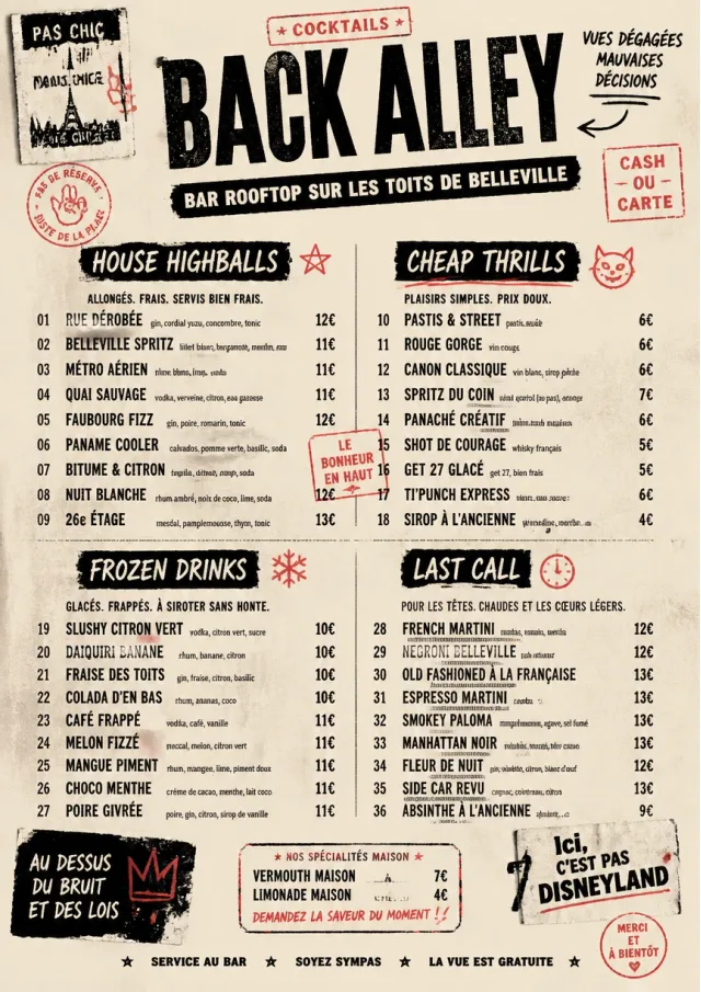 Urban Dive Bar cocktail-menu menu template preview