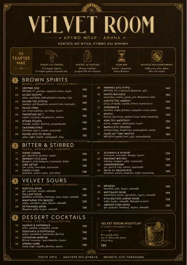 Speakeasy Leather cocktail-menu menu template preview
