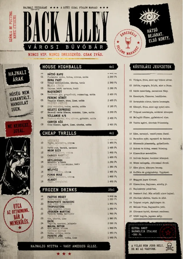 Urban Dive Bar cocktail-menu menu template preview