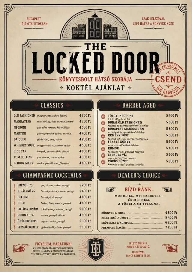 Prohibition Era cocktail-menu menu template preview