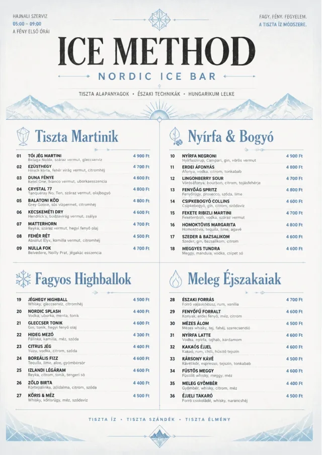 Nordic Ice Bar cocktail-menu menu template preview