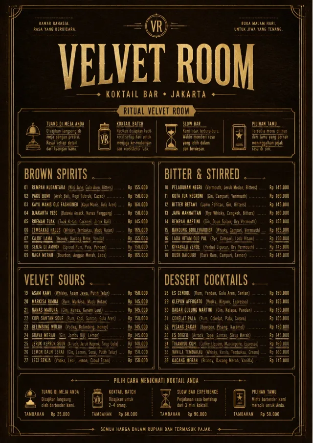 Speakeasy Leather cocktail-menu menu template preview