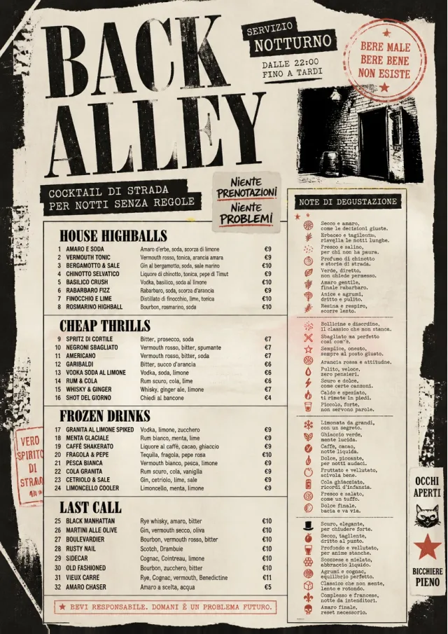 Urban Dive Bar cocktail-menu menu template preview