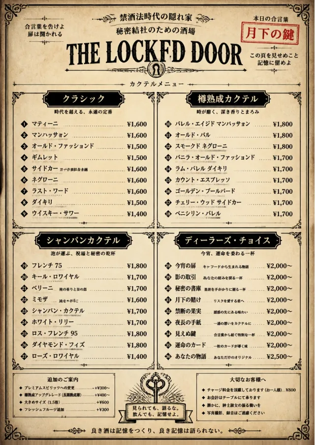 Prohibition Era cocktail-menu menu template preview