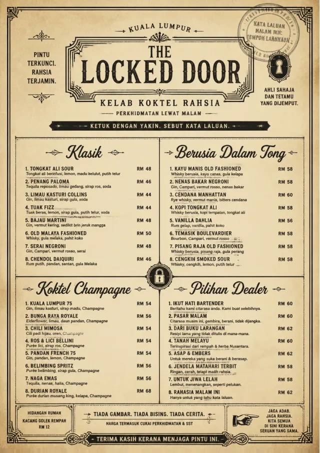 Prohibition Era cocktail-menu menu template preview
