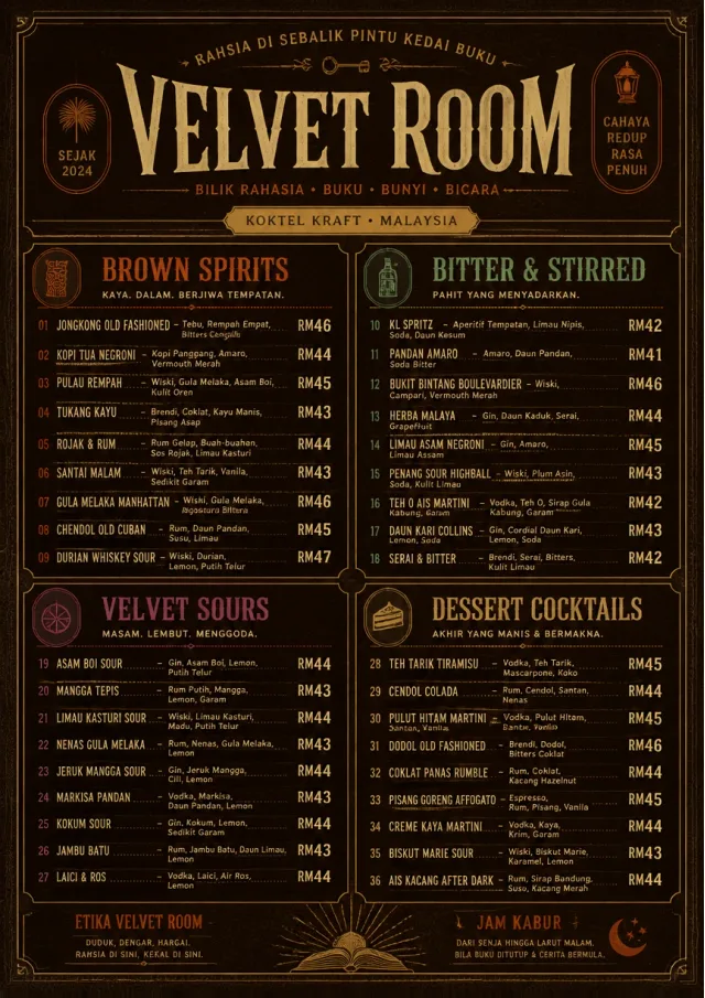 Speakeasy Leather cocktail-menu menu template preview
