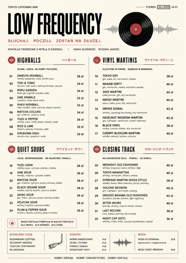 Tokyo Listening Bar cocktail-menu menu template preview