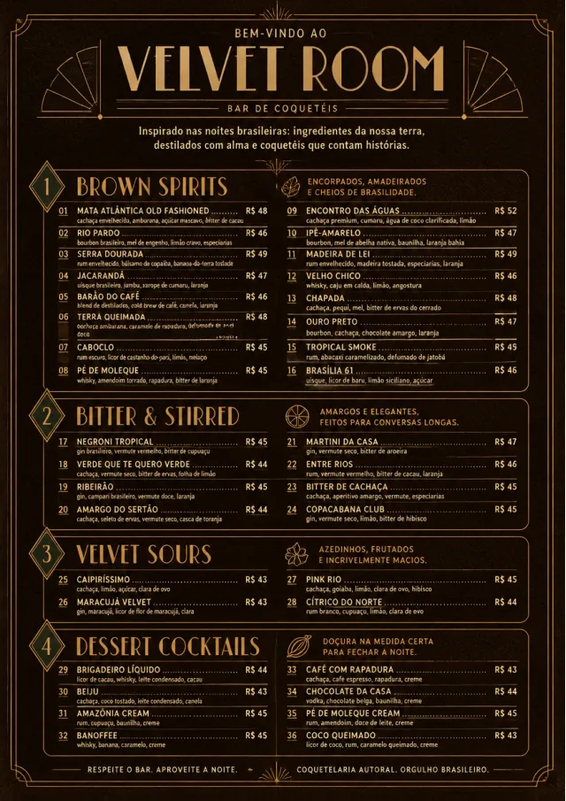 Speakeasy Leather cocktail-menu menu template preview