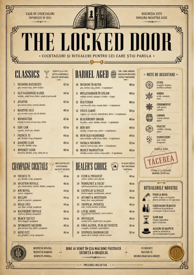 Prohibition Era cocktail-menu menu template preview