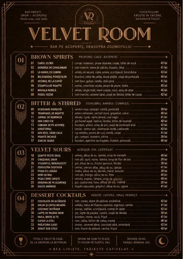 Speakeasy Leather cocktail-menu menu template preview