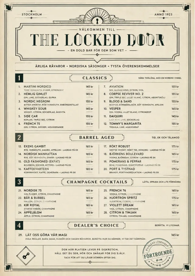 Prohibition Era cocktail-menu menu template preview
