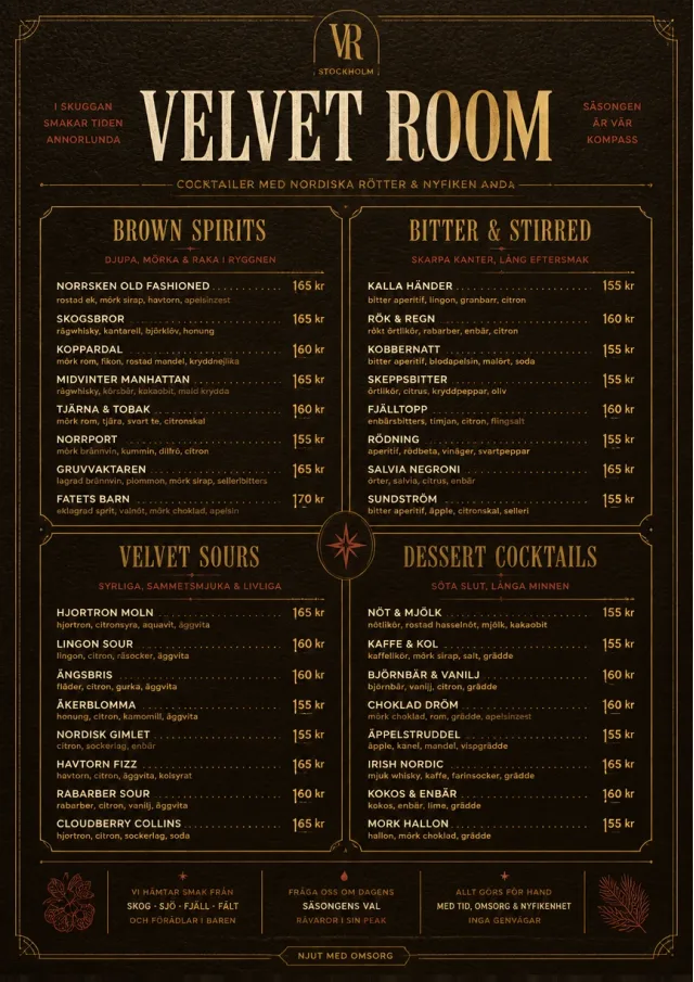 Speakeasy Leather cocktail-menu menu template preview