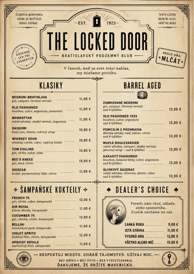 Prohibition Era cocktail-menu menu template preview