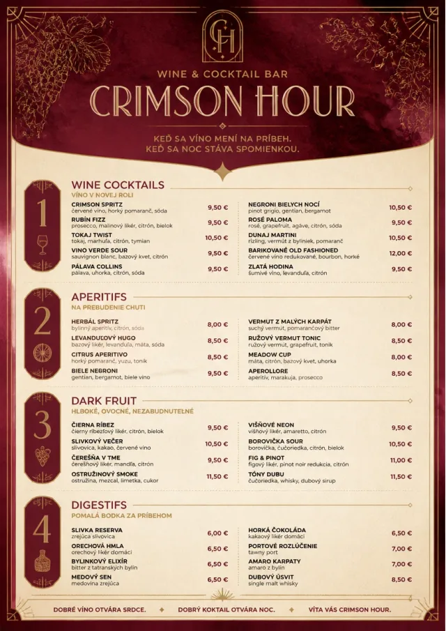Burgundy Wine cocktail-menu menu template preview